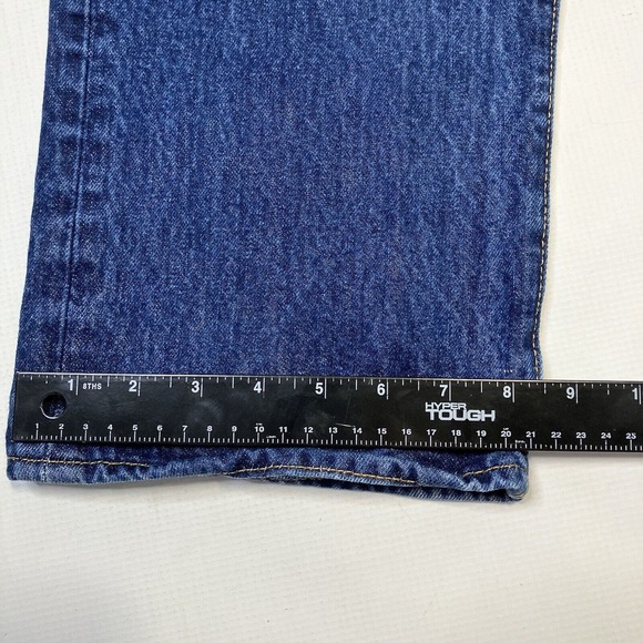 Levis 501 0115 Jeans Dark Rigid Denim Men’s 38x32 Y2K Button Fly - Picture 11 of 13